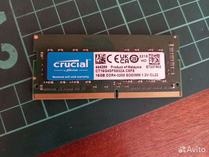 Sodimm DDR4 16GB 3200MHz 1.2v., Crucial