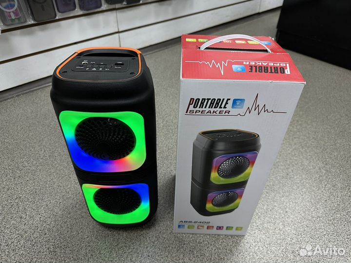 Портатвиная колонка 37см 25 Ватт с микрофоном