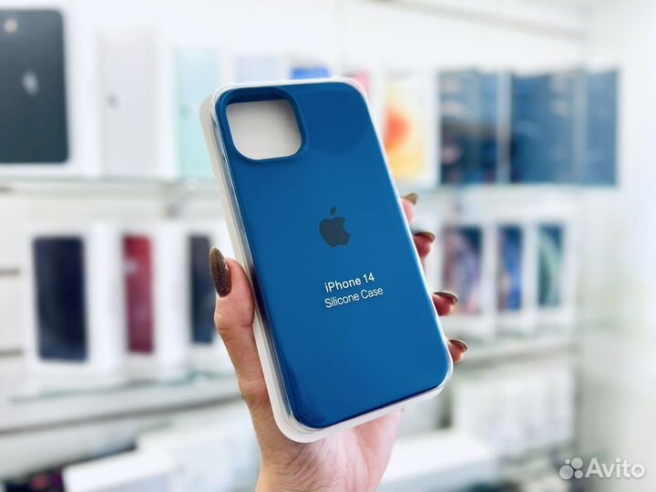Чехол на iPhone 14, синий