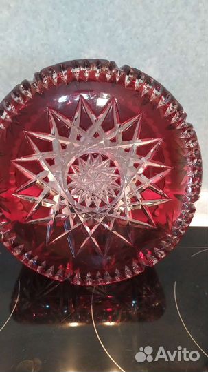 Ваза цветной хрусталь Германия гдр