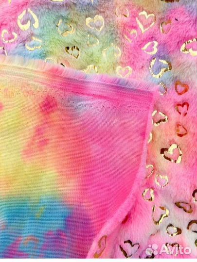 Ткань Плюш Радужный, 200 на 150 см отрез