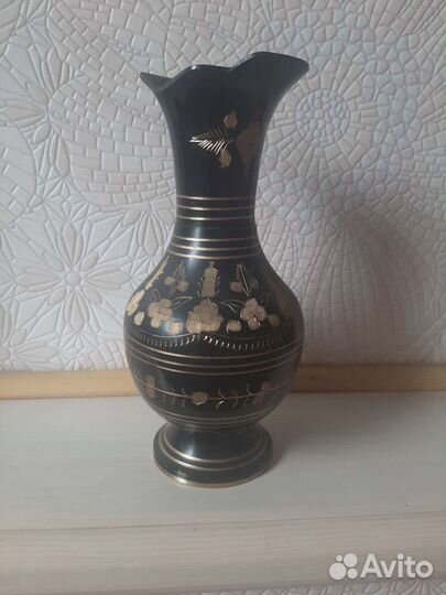 Ваза латунь,крытье, Индия