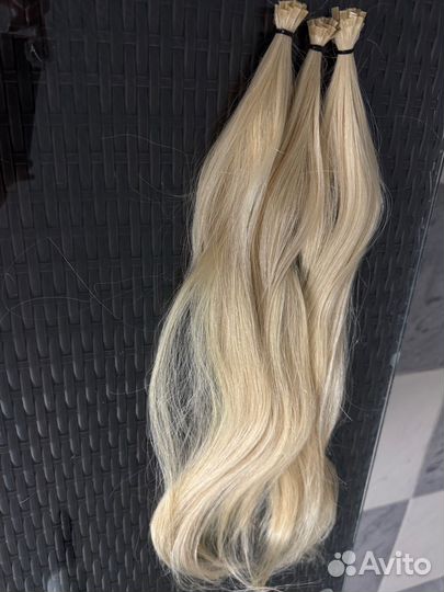 Волосы для наращивания блонд 55 см