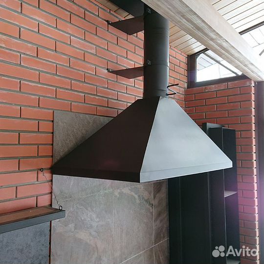 Зонт вытяжной прямоугольный центральный 1000х500 м