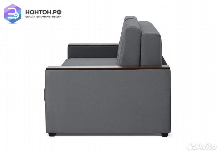 Диван еврокнижка Мадрид Lux темно-серый / коричнев