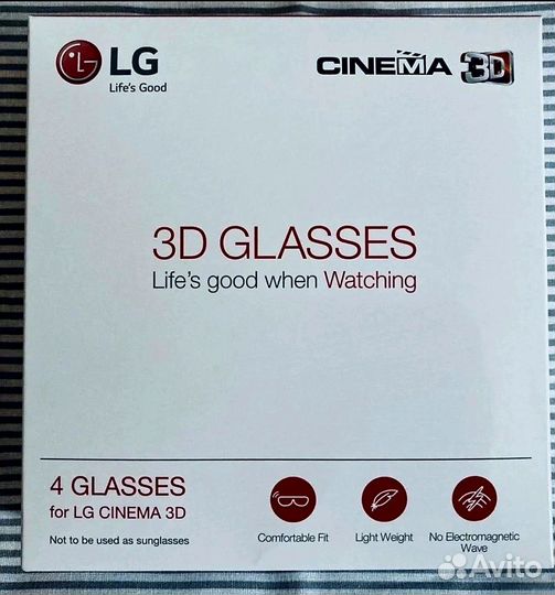 3D очки (комплект из 4шт.) LG Cinema AG-F310 новые