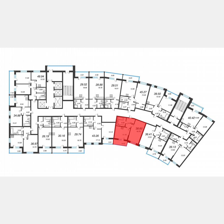 1-к. квартира, 41,5 м², 13/22 эт.