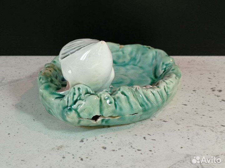 Статуэтка птица гусь лебедь антикварная Конаково