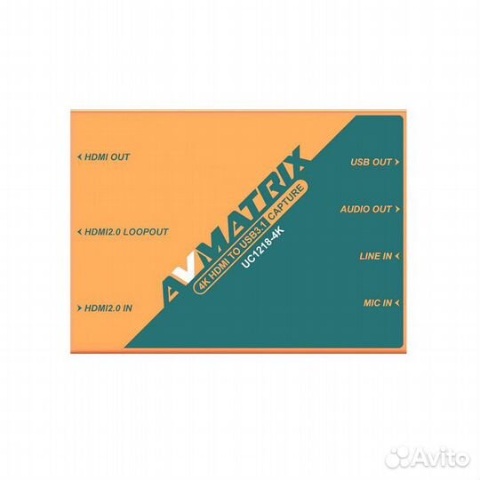 Устройство видеозахвата avmatrix UC1218-4K hdmi US