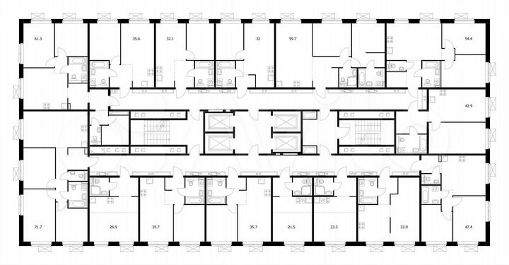 2-к. квартира, 54,4 м², 4/25 эт.