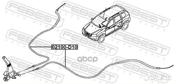 Трос ручного тормоза Renault Duster all 10