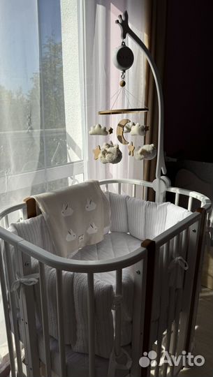 Детская кроватка-трасформер scandi с маятником