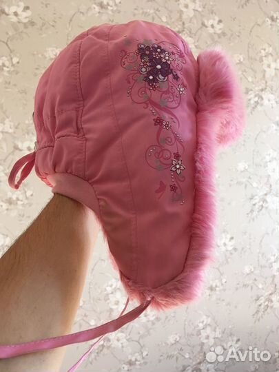 Зимняя шапка на девочку 6 -8 лет