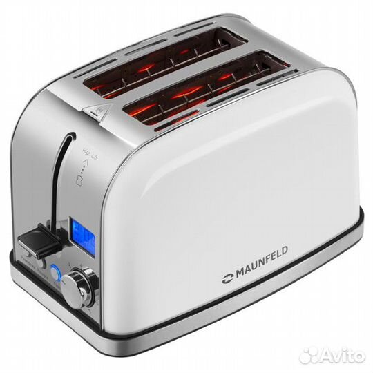 Тостер maunfeld MF-821WH 950Вт металл белый