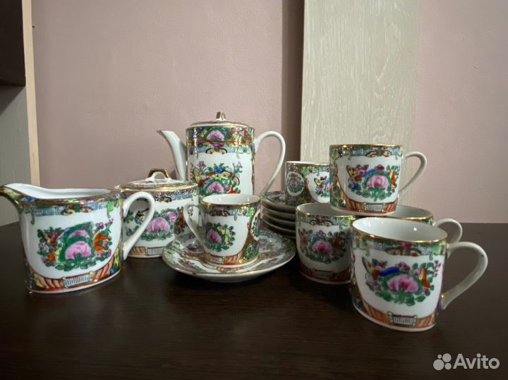 Сервиз новый старый Китай(клеймо) ручная роспись