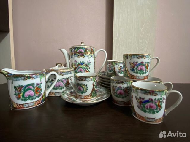 Сервиз новый старый Китай(клеймо) ручная роспись