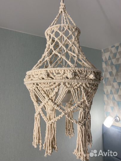 Потолочный абажур макраме
