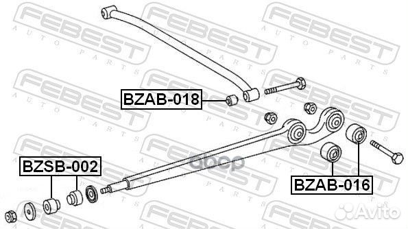 Сайлентблок рычага подвески зад прав лев Febest