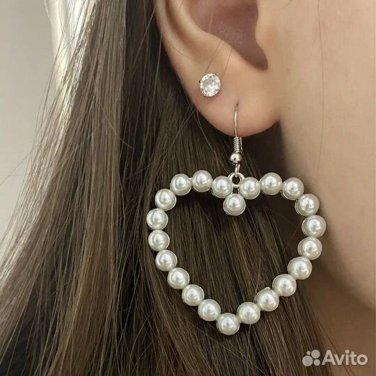 Серьги сердечки