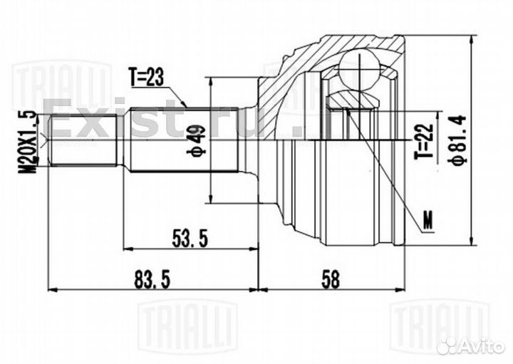 Шрус наружный renault logan sandero largus
