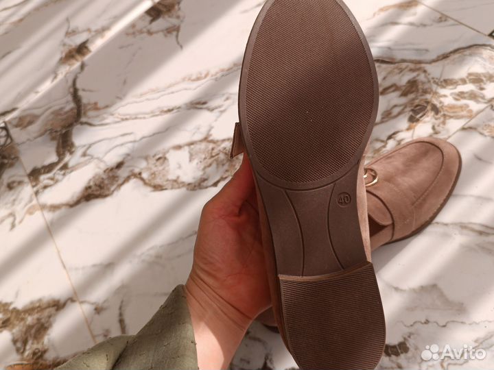 Мокасины женские 40 размер чистый замш