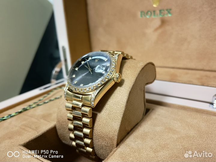 Часы Rolex President DD Y/G Bark Diamond Dial