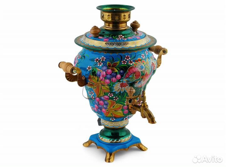 Самовар электрический Попугаи на голубом (22379)