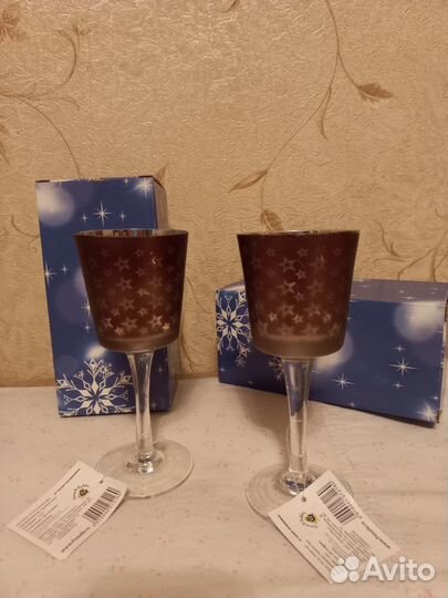 Фужеры-подсвечники 2 штуки