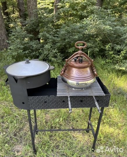 Мангал с печью под казан