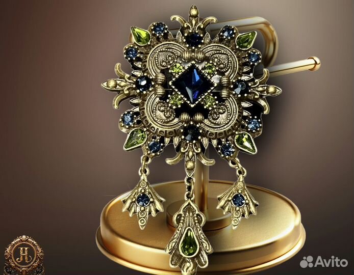 Серьги, Брошь роскошные винтажный стиль Премиум ка