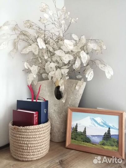 Корзина вязаная из джута