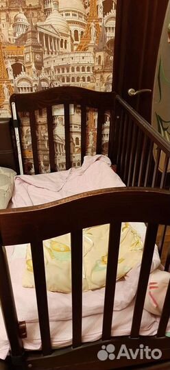 Детская кроватка Гандылян с матрасом и бельем