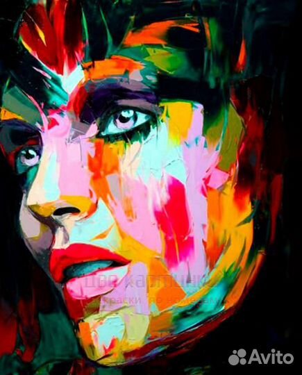 Картина по номерам 40x50 Портрет девушки в цветной