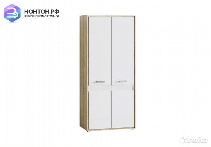 Шкаф 2-х створчатый Фортуна белый глянец холодный