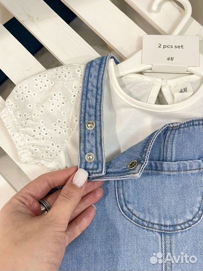 Сарафан и футболка hm 68 74 летний комплект