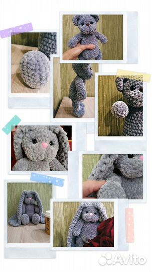 Игрушки ручной работы из плюшевой пряжи