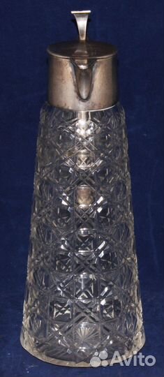 Старинный кувшин хрусталь серебро