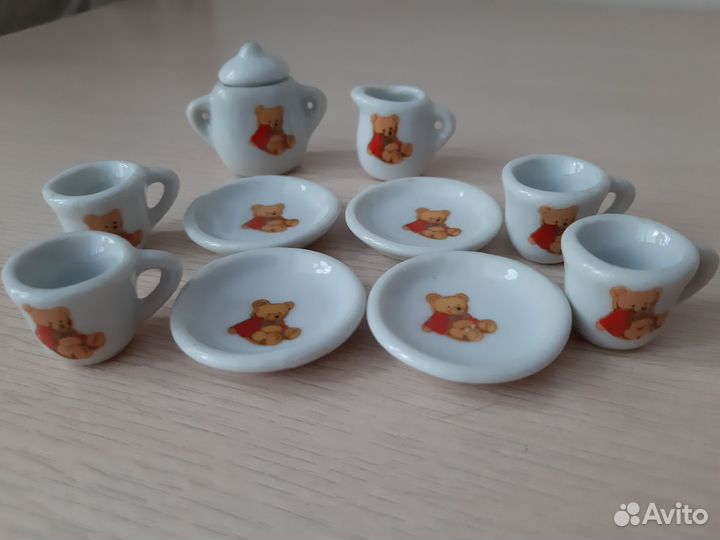 Кукольная посуда керамическая. Набор