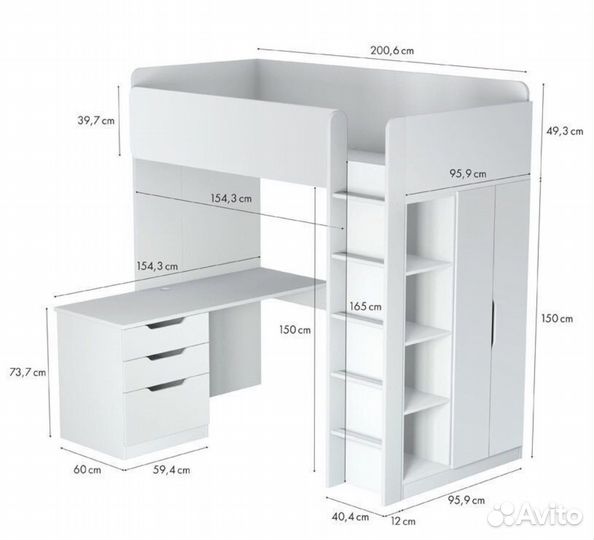 Кровать чердак IKEA стува