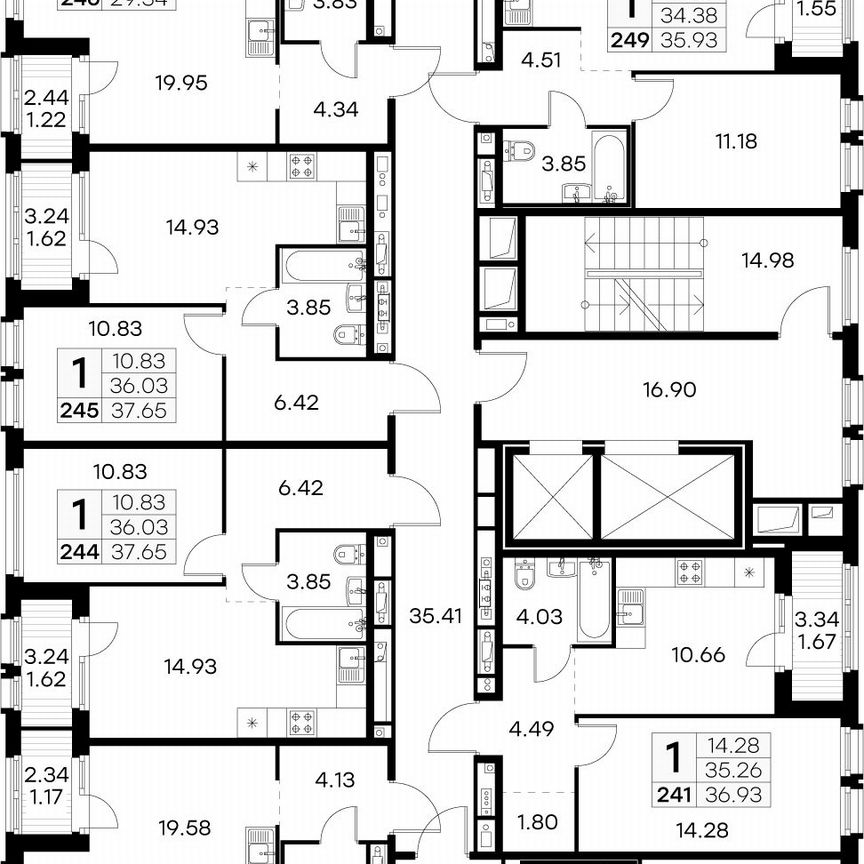 3-к. квартира, 76,8 м², 12/15 эт.