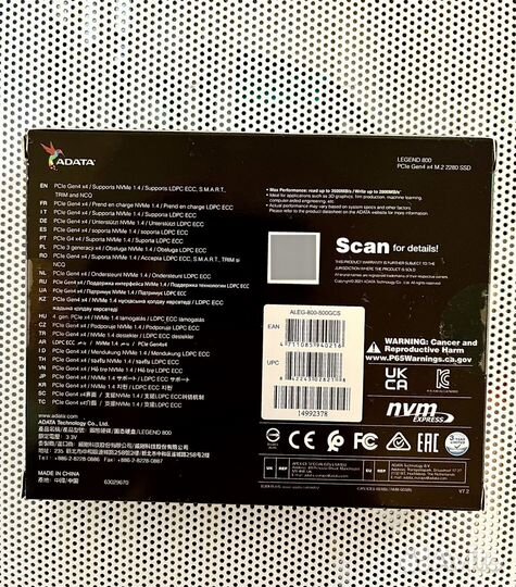 Новый SSD M.2 накопитель adata legend 800 500Gb