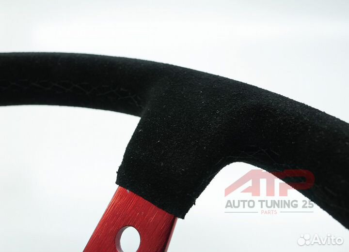 Руль OMP style - с выносом - 350мм (замша/черная с