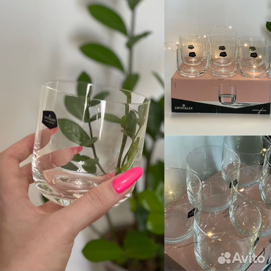 Набор стаканов crystalex bohemia 6 шт, новые