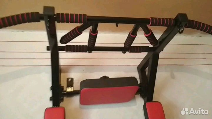 Мультихват Турник, черный с красным