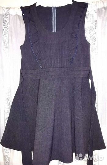 Школьный сарафан 134 140 синий