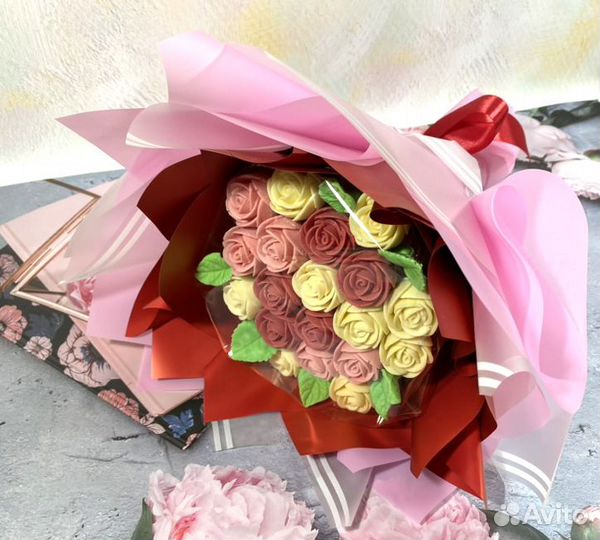 Съедобные букеты из шоколада, шоколадные розы