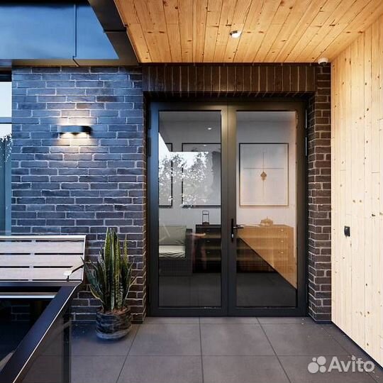 Стеклянные алюминиевые двери Алютех / Alutech