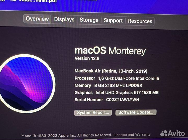 Apple MacBook air 13 2019
