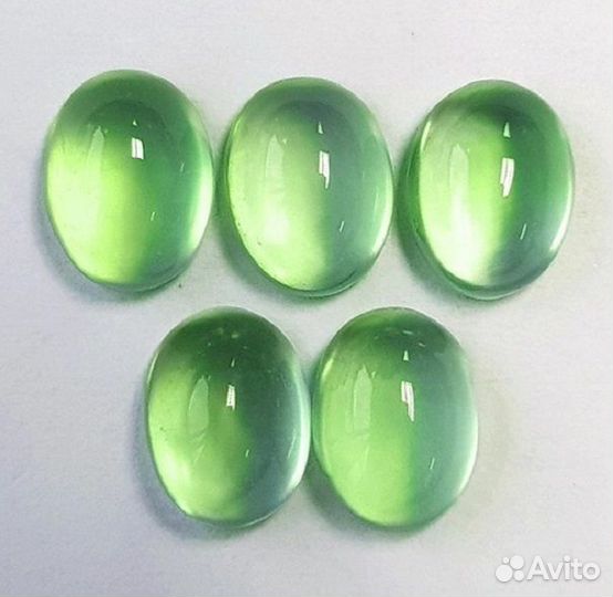 Пренит природный 8,90Ct 8х6мм 5шт VVS Овал