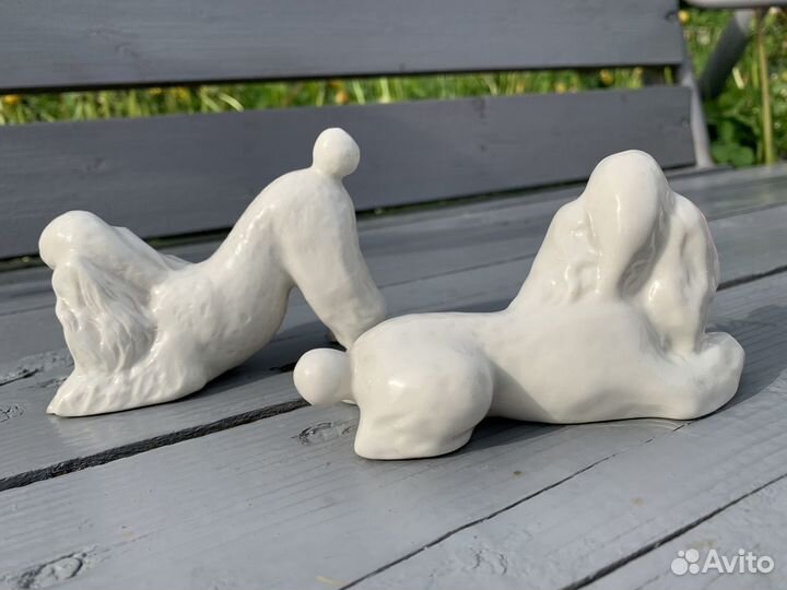 Пудель фарфоровая статуэтка
